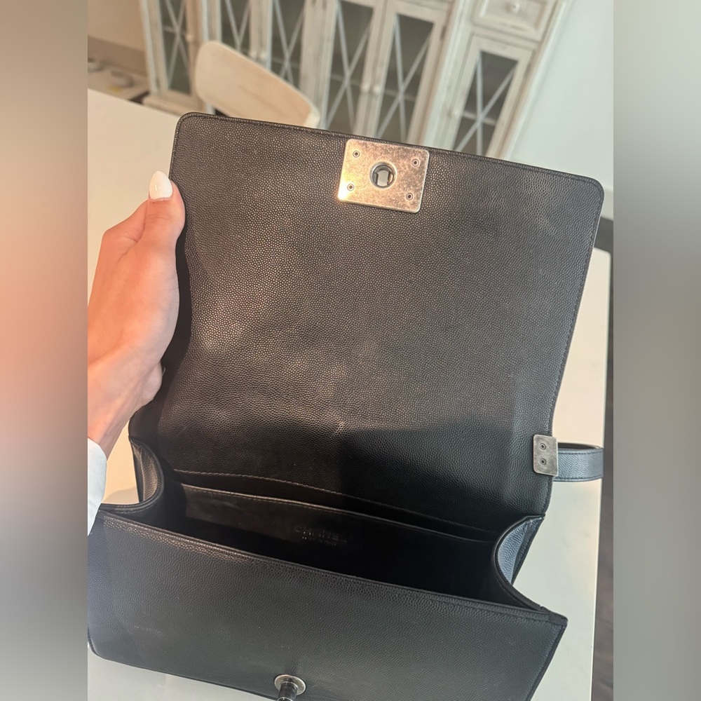 CHANEL Black Boy Bag with Silver Hardware - Picture 6 of 8
